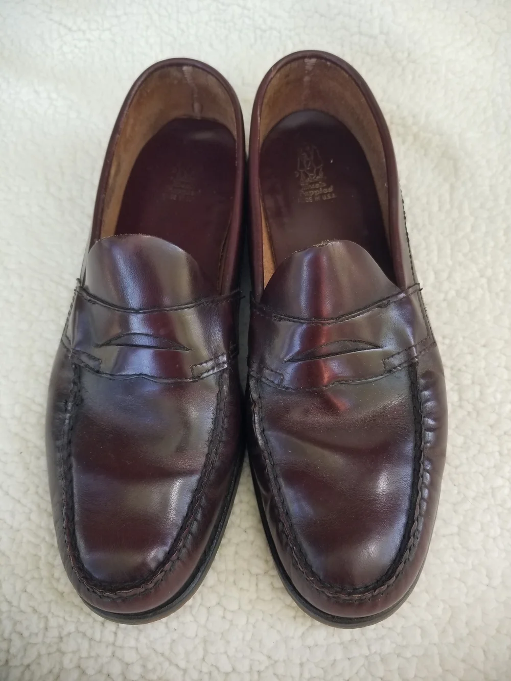 Hush Puppies Men's Leather Penny Loafers in Burgundy